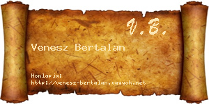 Venesz Bertalan névjegykártya